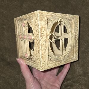 Square Resin cross votive candle holder